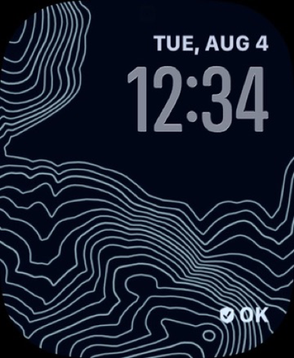 Apple Watch face showing the PhoneTether OK protection status